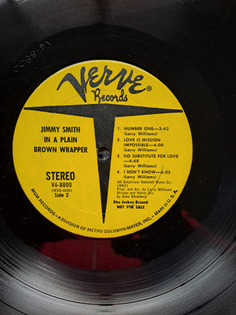 Jimmy Smith : In A Plain Brown Waper (LP, Album, Promo)