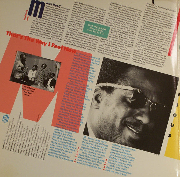 Various : That's The Way I Feel Now - A Tribute To Thelonious Monk  (2xLP, Album)