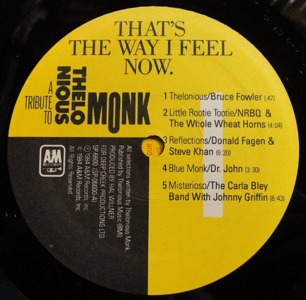 Various : That's The Way I Feel Now - A Tribute To Thelonious Monk  (2xLP, Album)