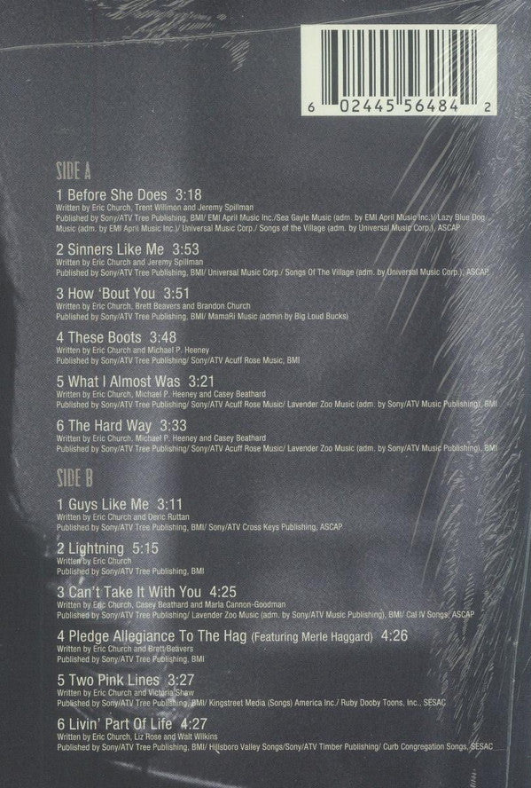 Eric Church : Sinners Like Me (LP, Album, Ltd, RE, Blu)
