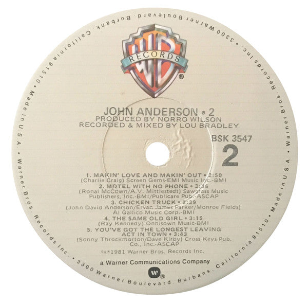 John Anderson (3) : 2 (LP, Album, Los)