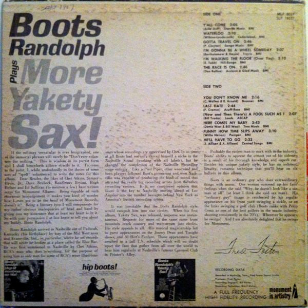 Boots Randolph : Boots Randolph Plays More Yakety Sax (LP, Album)
