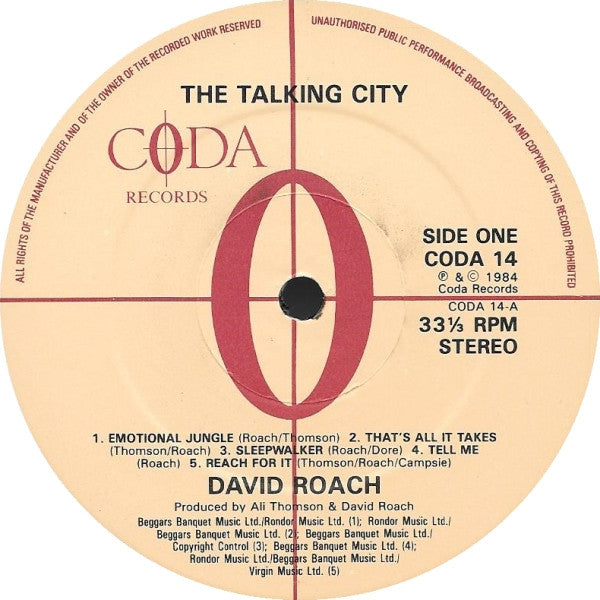 David Roach : The Talking City (LP, Album)