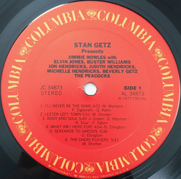 Stan Getz Presents Jimmie Rowles* : The Peacocks (LP, Album)