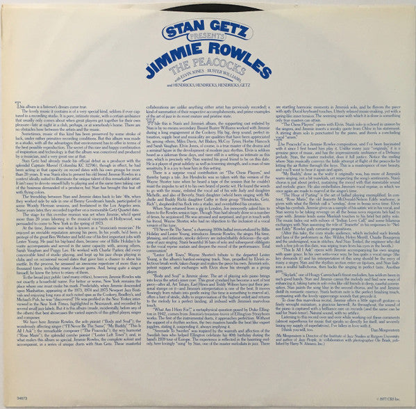 Stan Getz Presents Jimmie Rowles* : The Peacocks (LP, Album)