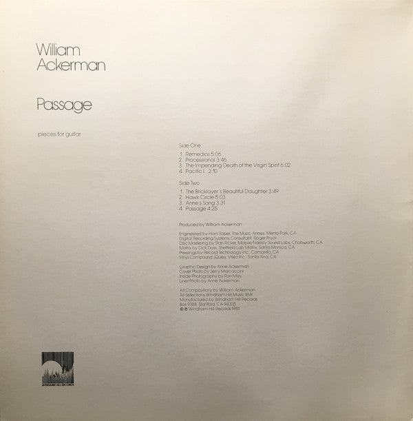 William Ackerman : Passage (LP, Album)