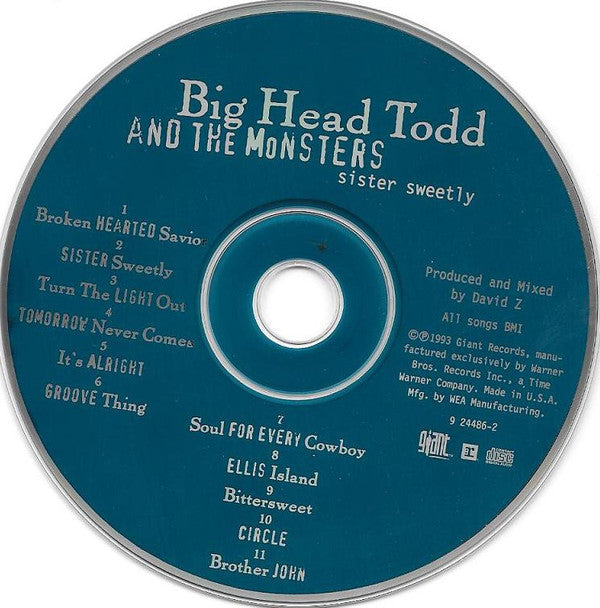 Big Head Todd And The Monsters : Sister Sweetly (CD, Album)