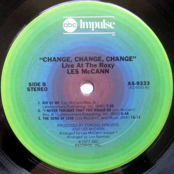 Les McCann : Change, Change, Change (Live At The Roxy) (LP, Album, San)