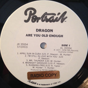 Dragon (5) : Are You Old Enough (LP, Album, Promo, San)