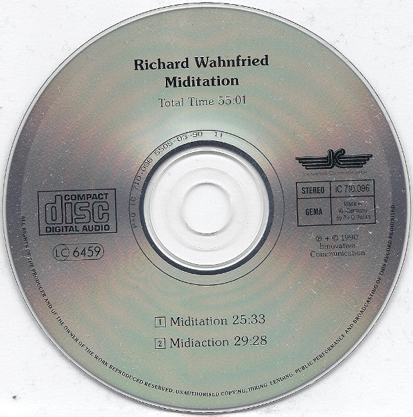 Richard Wahnfried : Miditation (CD, Album)