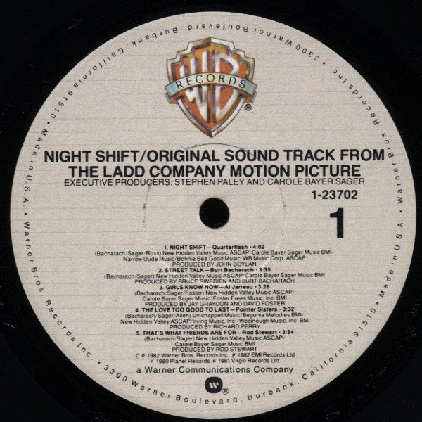 Various : Night Shift - Original Sound Track From The Ladd Company Motion Picture (LP, Comp, All)