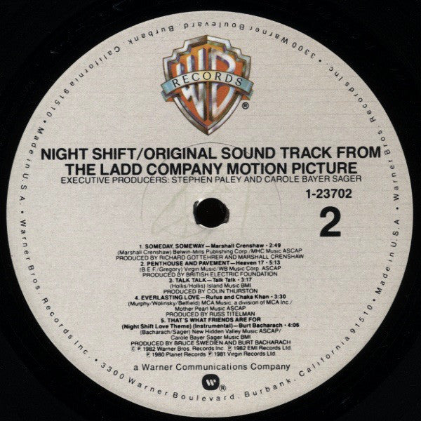 Various : Night Shift - Original Sound Track From The Ladd Company Motion Picture (LP, Comp, All)