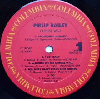 Philip Bailey : Chinese Wall (LP, Album)