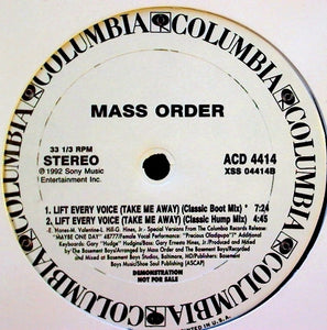 Mass Order : Lift Every Voice (Take Me Away) (12", Promo)