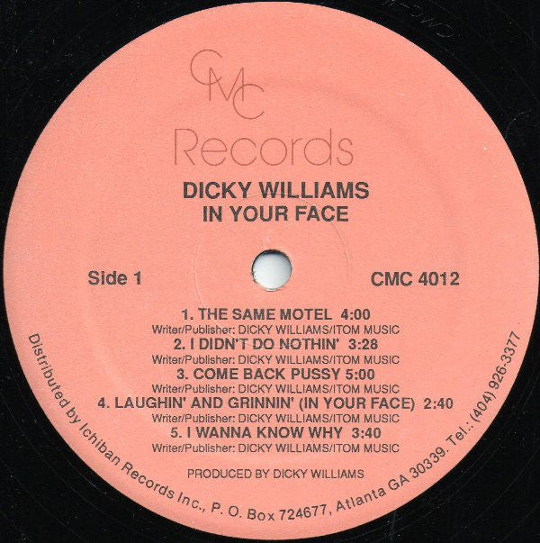 Dicky Williams : In Your Face (LP, Album)