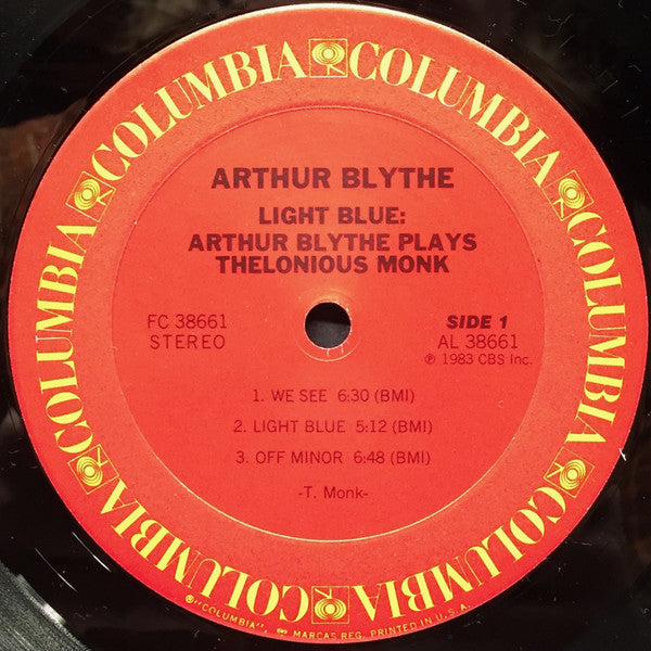 Arthur Blythe : Light Blue - Arthur Blythe Plays Thelonious Monk (LP, Album, Car)