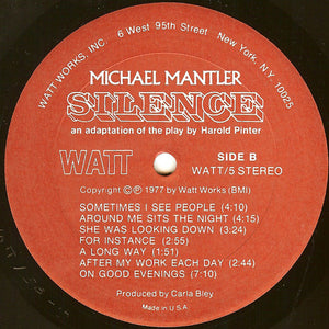 Michael Mantler : Silence (LP, Album, Gat)