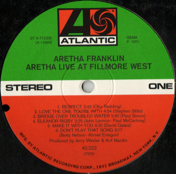 Buy Aretha Franklin : Live At Fillmore West (LP, Album, Gat) Online for a great price | Swaggie Records