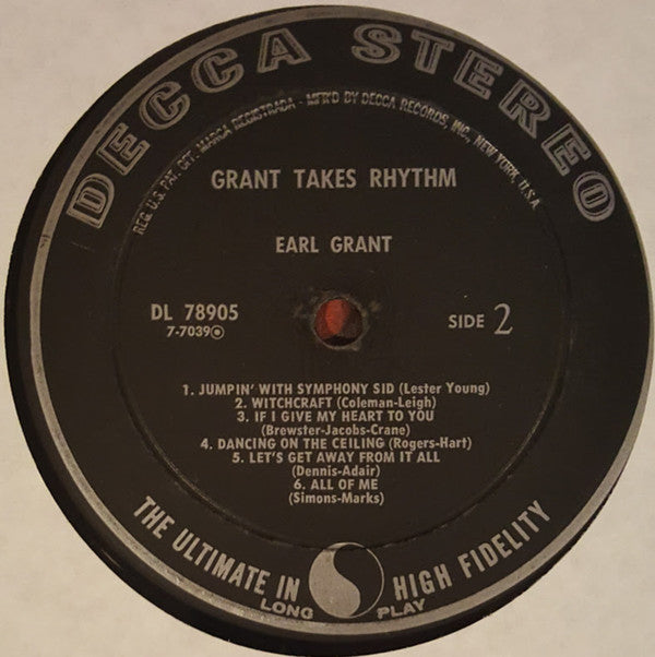Earl Grant : Grant Takes Rhythm (LP, Album)