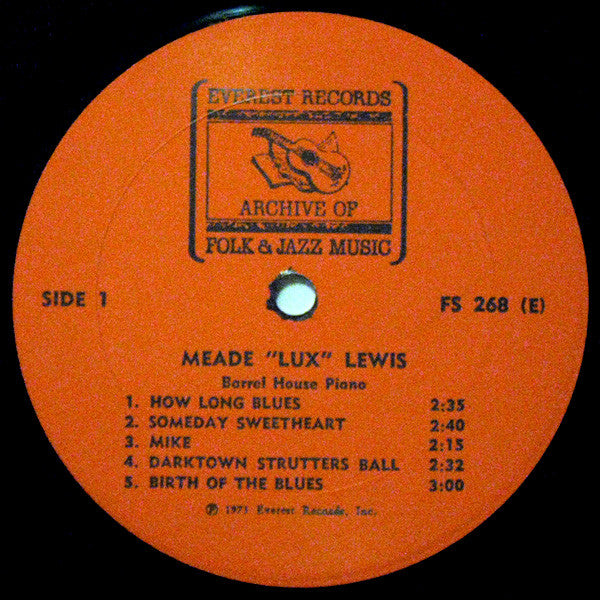 Meade Lux Lewis* : Barrel House Piano (LP, Album, RE, Ele)