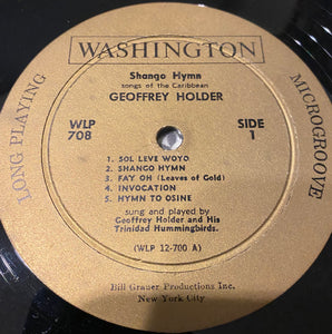 Geoffrey Holder (2)* : Shango Hymn: Songs Of The Caribbean (LP)