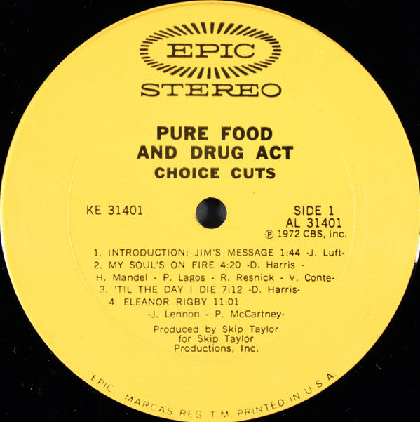 Pure Food And Drug Act : Choice Cuts (LP, Album)