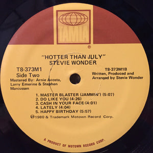 Stevie Wonder : Hotter Than July (LP, Album, Gat)