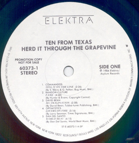 Various : Ten From Texas - Herd It Through The Grapevine (LP, Comp, Promo)