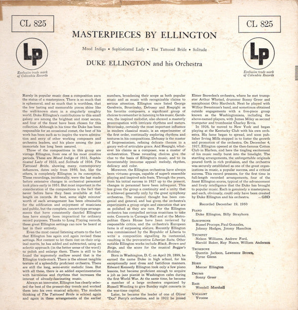 Duke Ellington And His Orchestra : Masterpieces By Ellington In Uncut Concert Arrangements (LP, Album, Mono, RE, Hol)