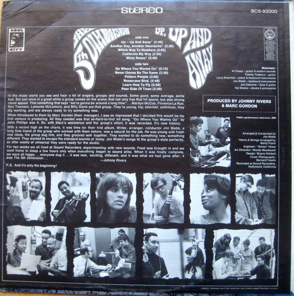 The 5th Dimension* : Up, Up And Away (LP, Album, Res)