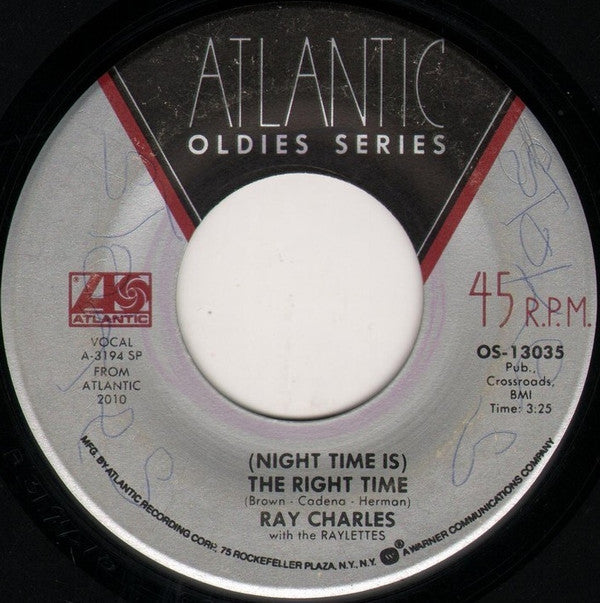Ray Charles With The Raylettes* : (Night Time Is) The Right Time (7", Single, RE, Spe)