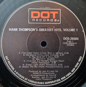 Hank Thompson : Hank Thompson's Greatest Hits Vol 1 (LP, Comp)