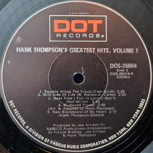 Hank Thompson : Hank Thompson's Greatest Hits Vol 1 (LP, Comp)