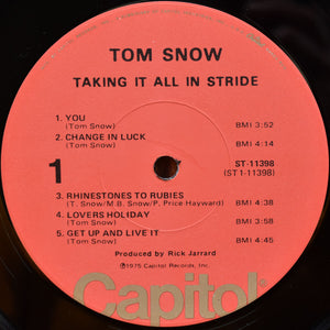 Tom Snow : Taking It All In Stride (LP, Album, Los)