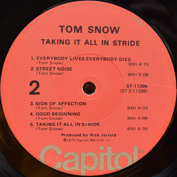 Tom Snow : Taking It All In Stride (LP, Album, Los)