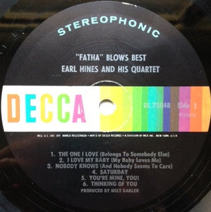 Earl Hines And His Quartet : "Fatha" Blows Best (LP, Album)