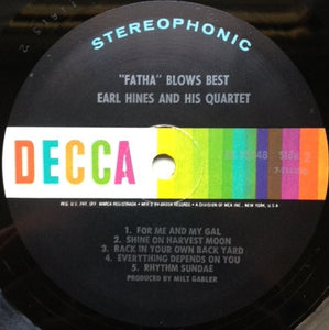 Earl Hines And His Quartet : "Fatha" Blows Best (LP, Album)