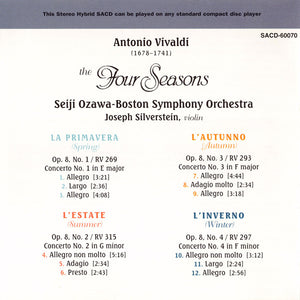 Vivaldi* - Seiji Ozawa ~ Boston Symphony Orchestra, Joseph Silverstein : The Four Seasons (SACD, Hybrid, RE, DSD)