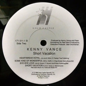 Kenny Vance : Short Vacation (LP, Album)