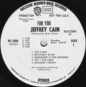 Jeffrey Cain (2) : For You (LP, Album, Promo)