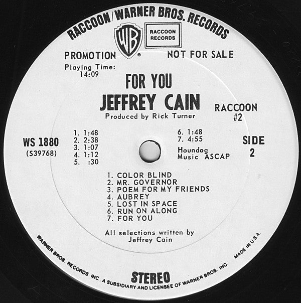 Jeffrey Cain (2) : For You (LP, Album, Promo)