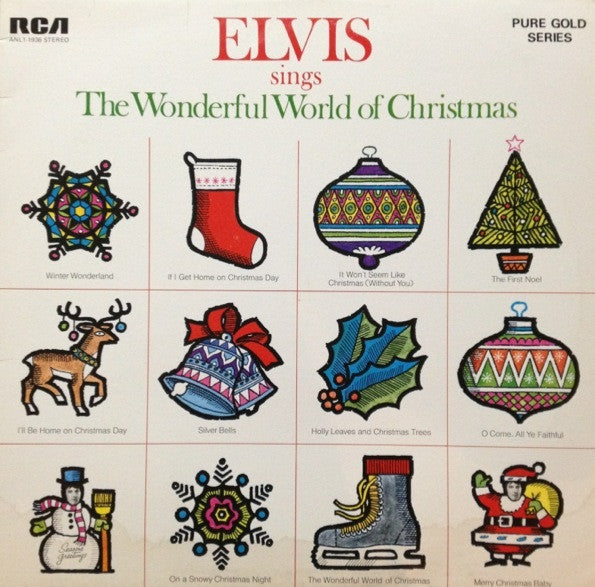 Elvis Presley : Elvis Sings The Wonderful World Of Christmas (LP, Album, RE)