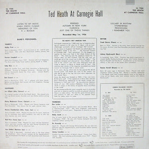 Ted Heath : Ted Heath At Carnegie Hall (LP, Album, Mono)