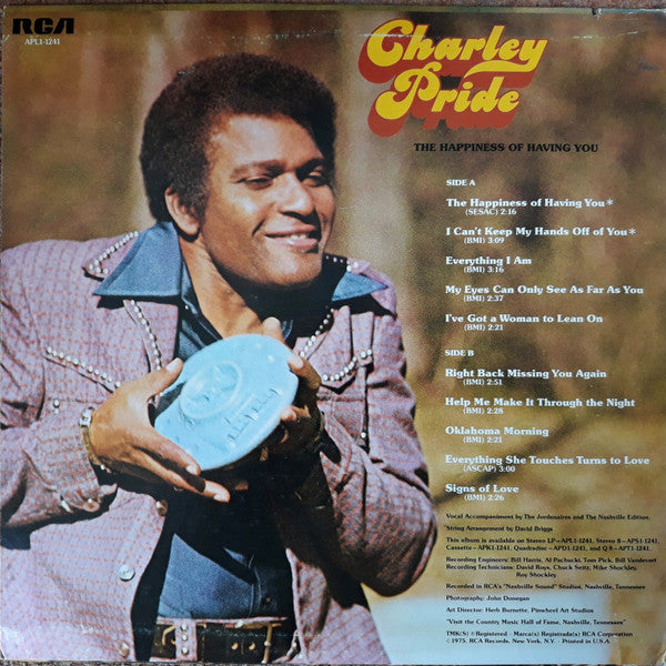 Charley Pride : The Happiness Of Having You (LP, Album)