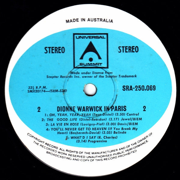 Dionne Warwick : Dionne Warwick In Paris (LP, Album)