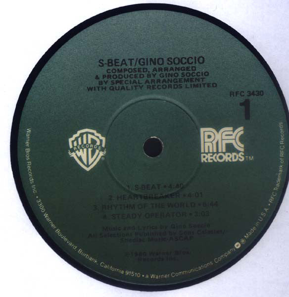 Gino Soccio : S-Beat (LP, Album, Win)