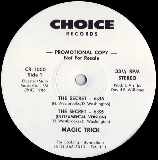 Magic Trick : The Secret (12", Promo)