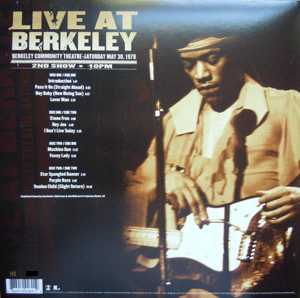The Jimi Hendrix Experience : Live At Berkeley (2xLP, Album, Ltd, Num, RE, 200)