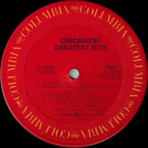 Chicago (2) : Chicago's Greatest Hits (LP, Comp, RE, Car)