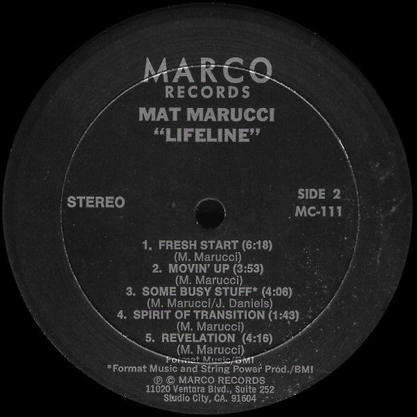 Mat Marucci : Lifeline (LP, Album)